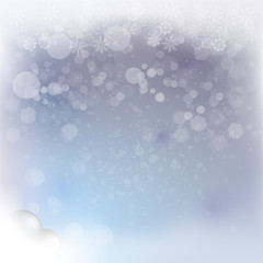 Abstract Winter background.Christmas abstract bokeh. Vector illustration