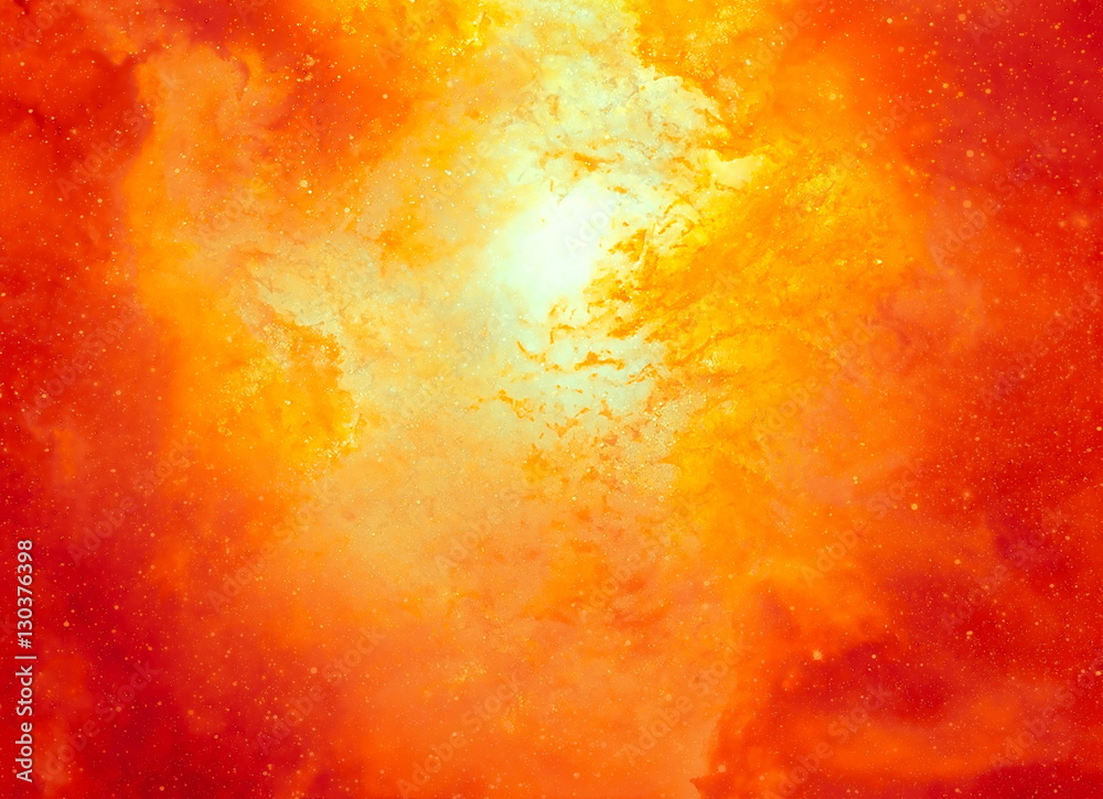Poster cosmic space and stars, color cosmic abstract background. fire effect in space. copy space.