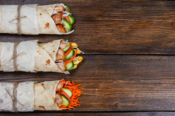 Classic tortilla wrap with filling
