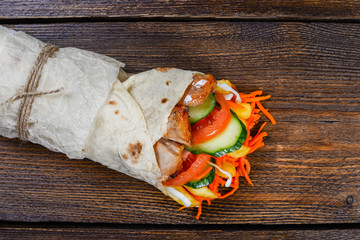 Classic tortilla wrap with filling