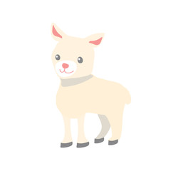 Cute Cartoon Lamb on White Background