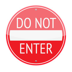 Do not enter traffic sign isolated on white background