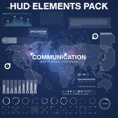 HUD background outer space. infographic elements. futuristic user interface. Vector science Polygonal background. Futuristic HUD background. Vector science background. Business abstract