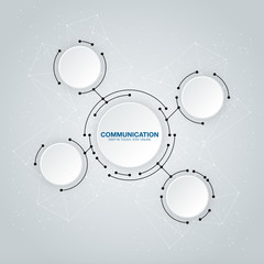 Communication technology with integrated circles with Blank space for your design. Vector illustration global social media concept. abstract technology communication concept