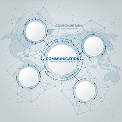 Communication technology with integrated circles with Blank space for your design. Vector illustration global social media concept. abstract technology communication concept