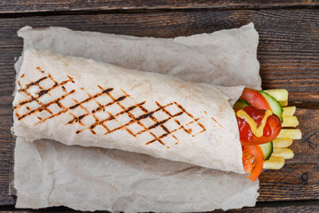 Classic tortilla wrap with filling