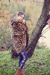 Girl wearing artificial fur © marbenzu