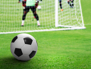 Soccer ball on the soccer field