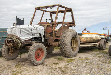 Fototapeta premium Cockling tractors of Lytham
