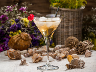 beautiful and delicious alcoholic cocktail in a glass