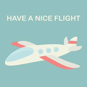 Personal plane. Have a nice flight. Vector illustration.