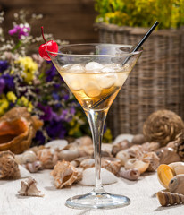 beautiful and delicious alcoholic cocktail in a glass