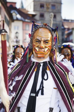 Narrensprung, traditional carnival, Rottweiler Fasnet, Rottweil, Black Forest, Baden Wurttemberg, Germany 