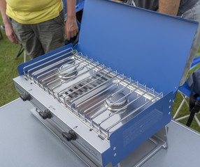 new shiny camping stove