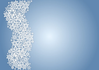 Starry snowflakes winter wave frame card with custom text place for greetings and wishes