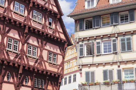 Old Town Hall, half-timbered houses, Esslingen, Baden-Wurttemberg, Germany