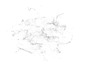 Isolated transparent splash of water splashing on a white backgr