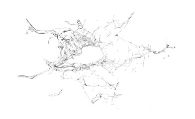 Obraz premium Isolated transparent splash of water splashing on a white backgr