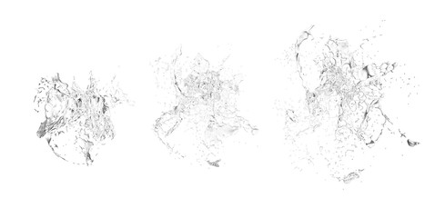 Isolated transparent splash of water splashing on a white backgr