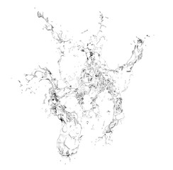 Isolated transparent splash of water splashing on a white backgr