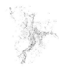 Fototapeta premium Isolated transparent splash of water splashing on a white backgr