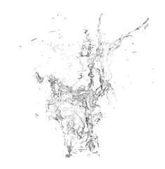 Isolated transparent splash of water splashing on a white backgr
