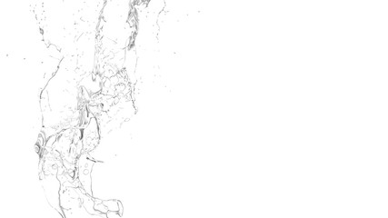 Isolated transparent splash of water splashing on a white backgr