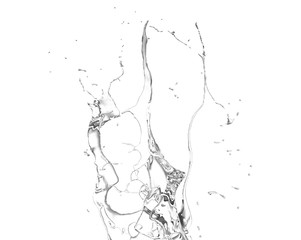 Obraz premium Isolated transparent splash of water splashing on a white backgr