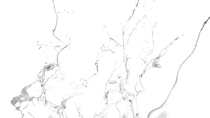 Isolated transparent splash of water splashing on a white backgr