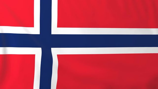 Flag of Norway. Rendered using official design and colors. Seamless loop.