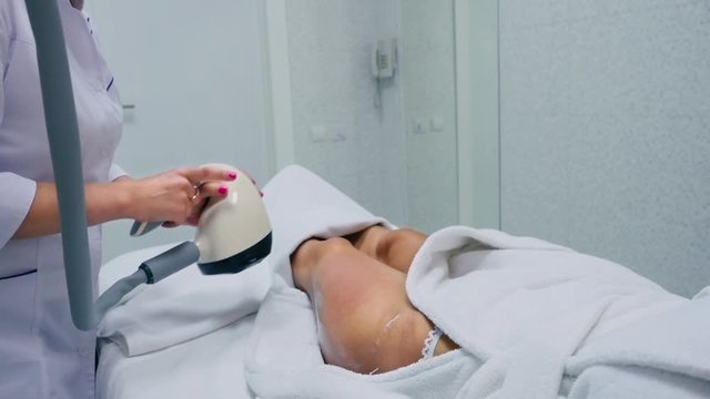Cosmetology procedure from cellulite in clinic