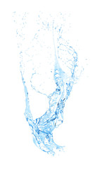 Fototapeta na wymiar Isolated blue splash of water splashing on a white background. 3