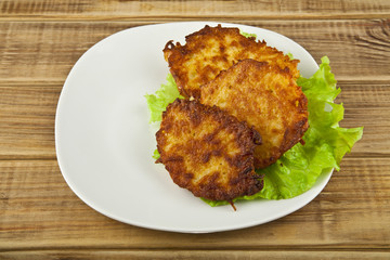 potato pancakes in plate