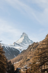 Zermatt, Bergdorf, Dorf, Wallis, Alpen, Schweizer Berge, Matterhorn, Wanderweg, Zmutt, Furi, Winterferien, Winter, Schweiz