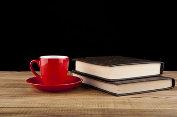 books and coffee Cup