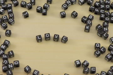 The word love on the background