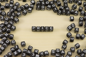 The word on the background of price