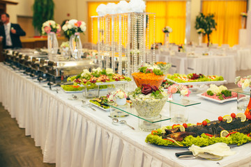 Fototapeta na wymiar catering food wedding buffet