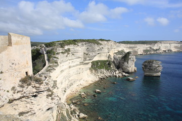 Fototapeta na wymiar View from the castle in Bonifacio, Corsica Island, France