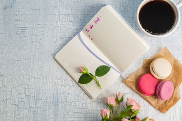 Morning coffee and flowers