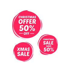 Christmas 50% Off Sale Labels