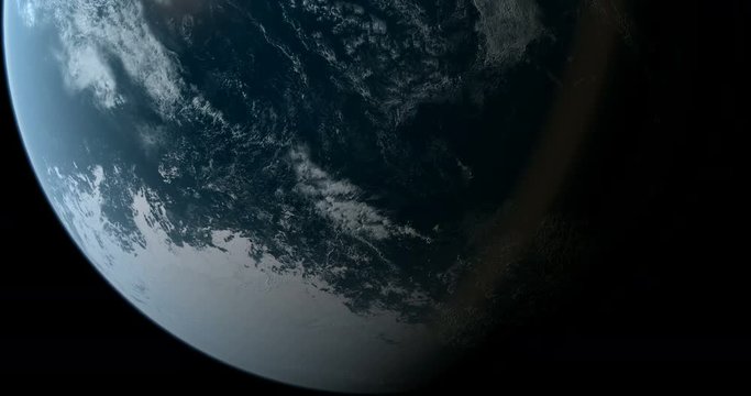 Orbiting over South Pole 3D Animation 4K