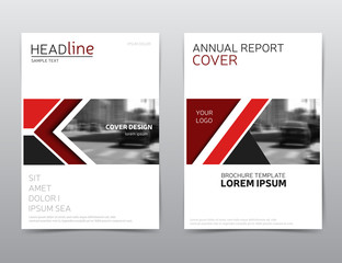 Red annual report cover. Vector corporate identity brochure design, flyer template. Modern leaflet layout. Presentation template in a4 size