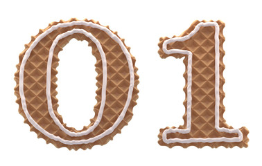 Font. Waffles with cream.
