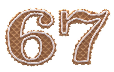 Font. Waffles with cream.
