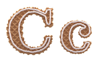 Font. Waffles with cream.
