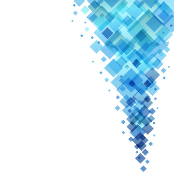 Abstract blue diamonds vertical flow vector background