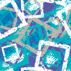 Abstract grunge seamless chaotic pattern with brushstrokes. Urban winter camouflage texture. Season colorful background. Modern wallpaper. Fashionable print with a shabby paint effect.