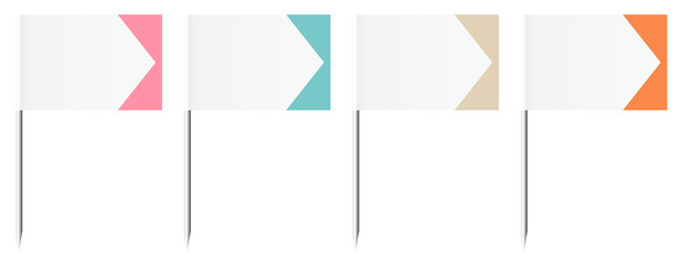 Naklejka premium 4 Flag Pins Arrows White/Retro