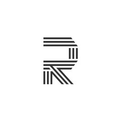 Capital letter R Made of of three stripes . creative letter R stripes Logo, monogram, emblem trendy design.